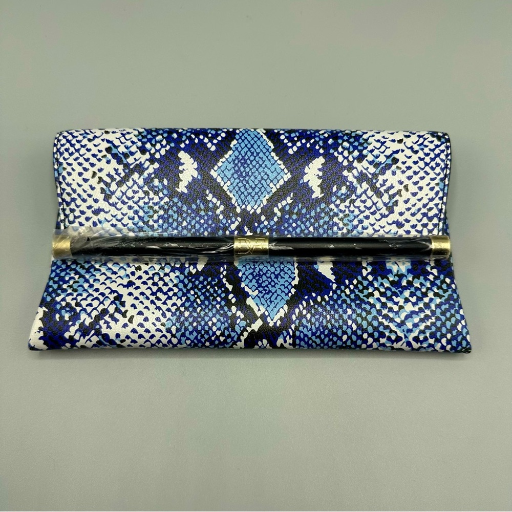 Diane Von Furstenberg Blue Leather Clutch